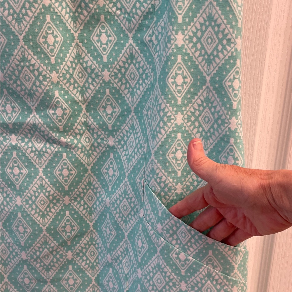 Southern Tide Turquoise Geometric Dress - Picture 6 of 7